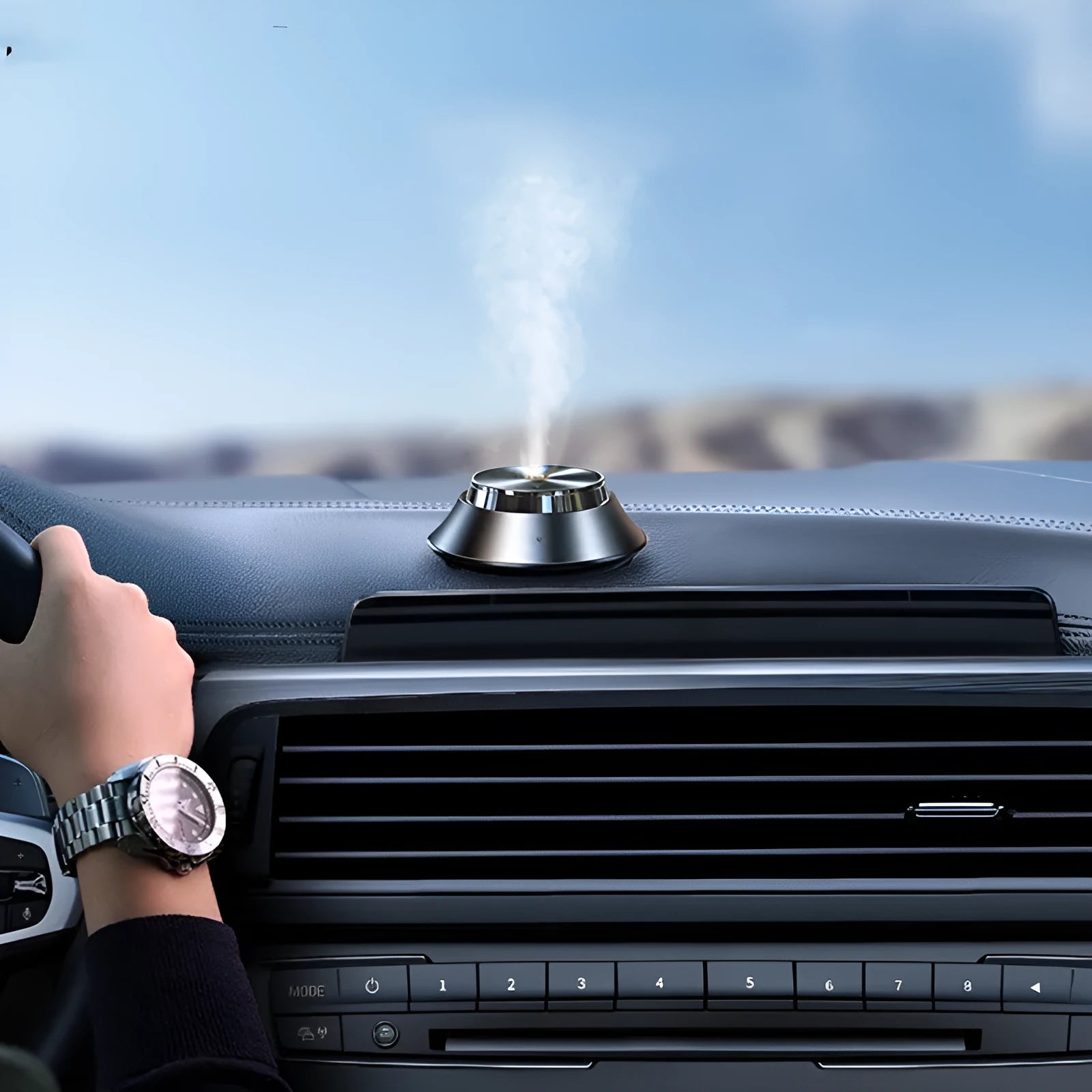 Black metal butterfly car aromatherapy air purifier with USB connection
