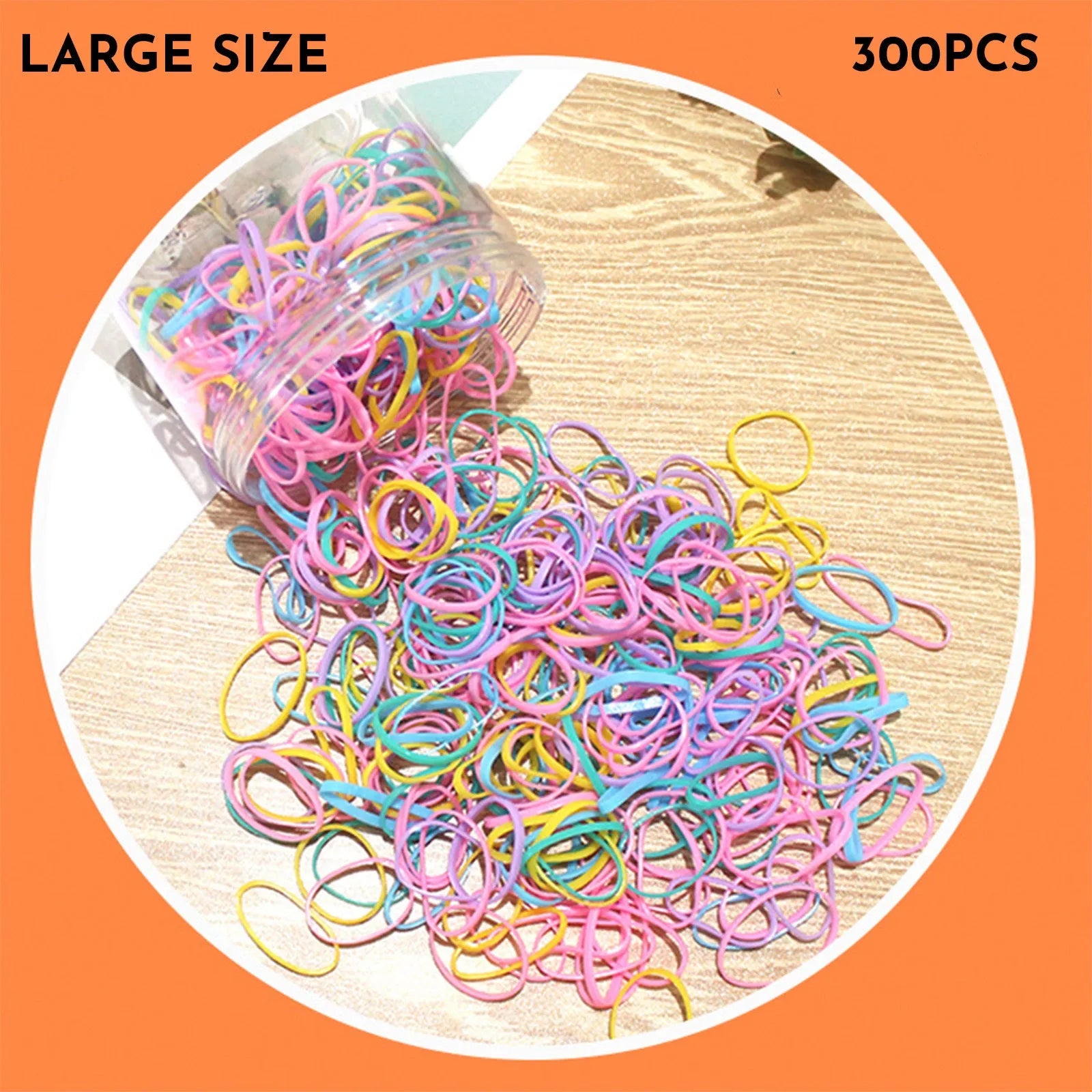 TPU elastic baby hair ties in multicolour assortment with reusable storage container