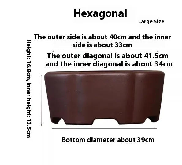 Square purple clay bonsai pot in classical style for succulent plants