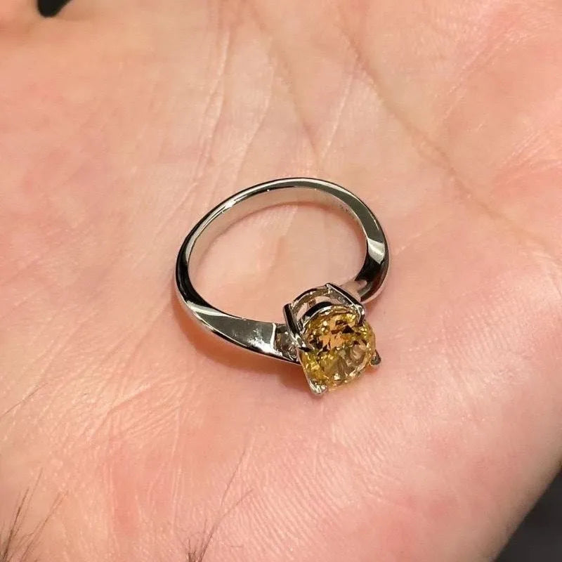 Women's yellow rock sugar ring on copper base with Seiko finish, size No. 5-8