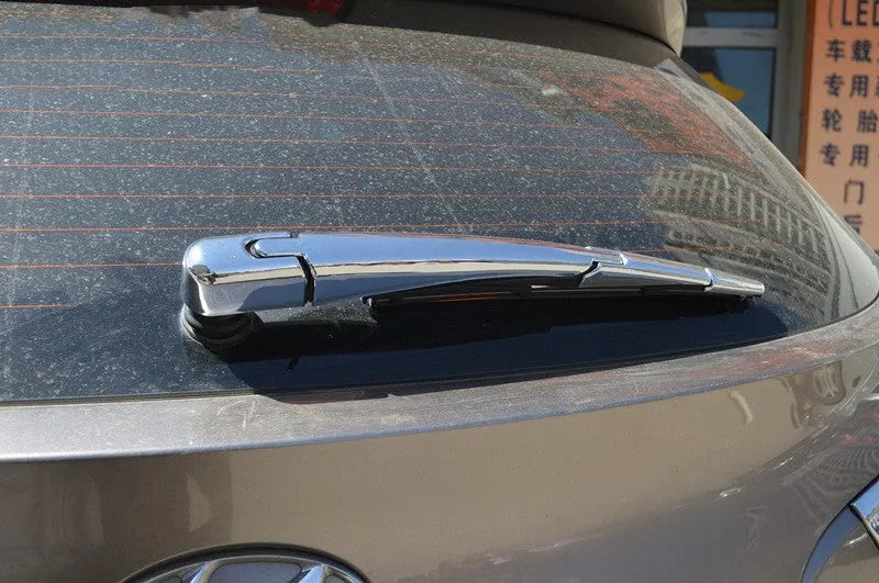 Four silvery ABS plastic rear window wiper cover trim panels for Hyundai vehicles