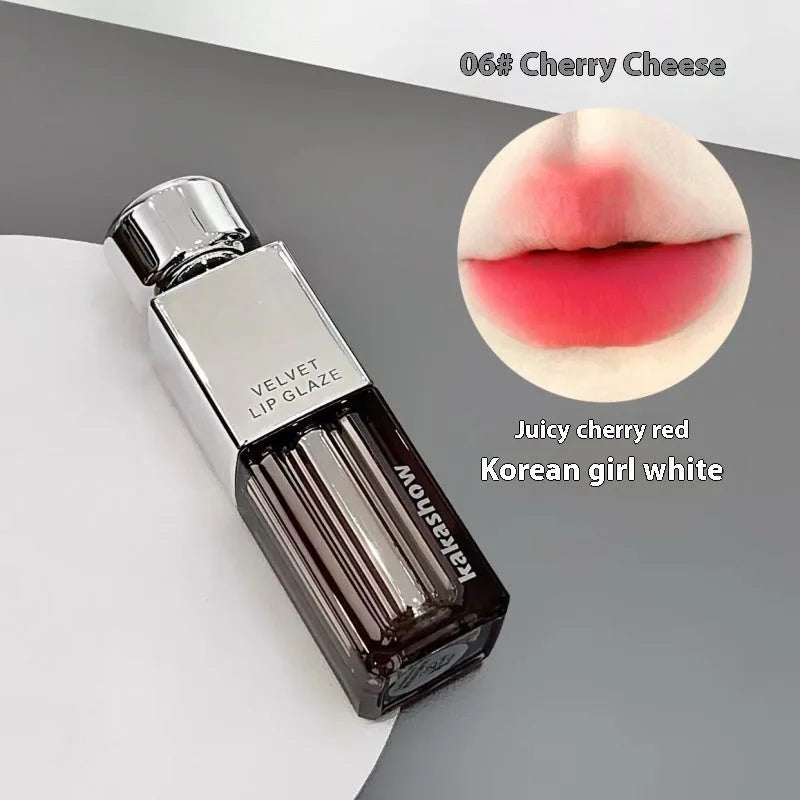 Kakashow Velvet Lip Paint lipstick bullet in matte finish, shown in one of six available shades.