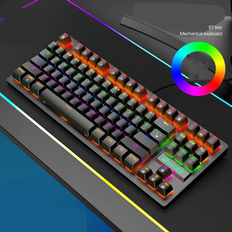 Mechanical keyboard with ABS casing in black, white, pink or blue colour options for notebook computers