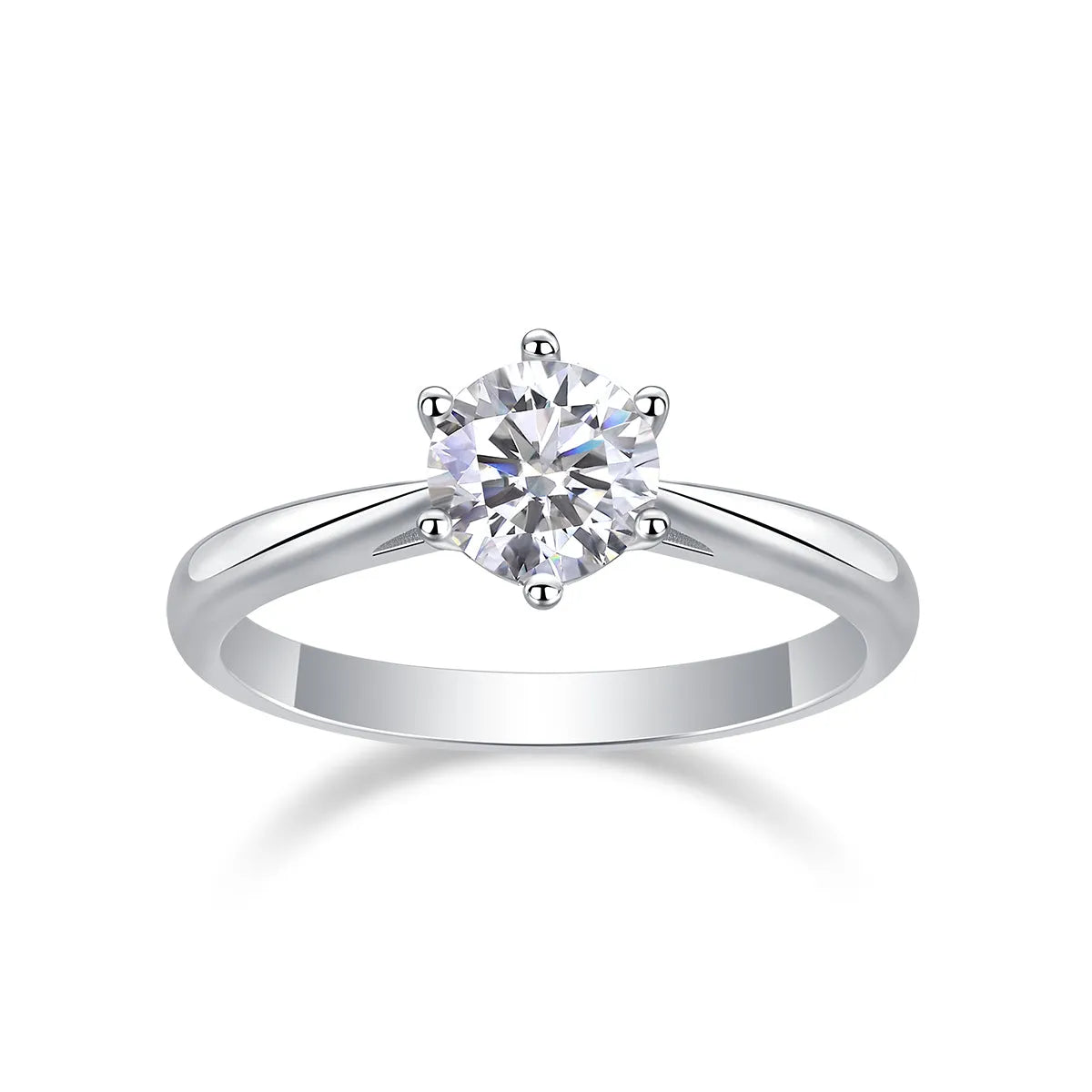 Moissanite wedding ring set with 1 carat S925 silver platinum plating diamond testable in a gift box