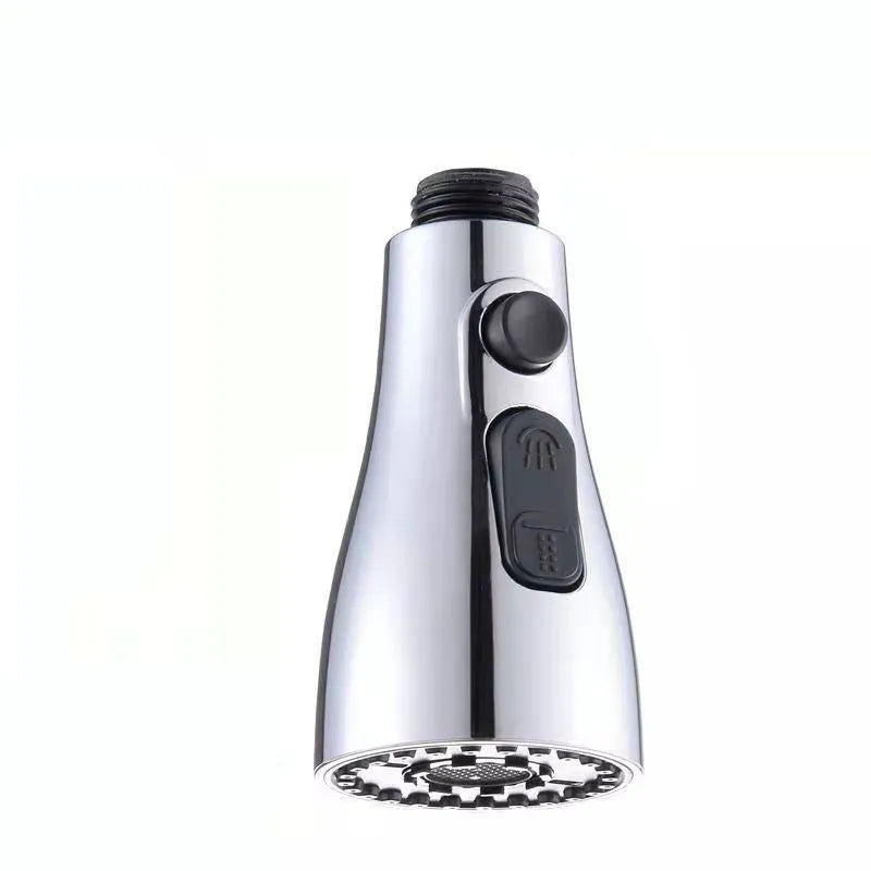 Universal pressurised kitchen faucet sprayer nozzle with rotating head in matte black finish