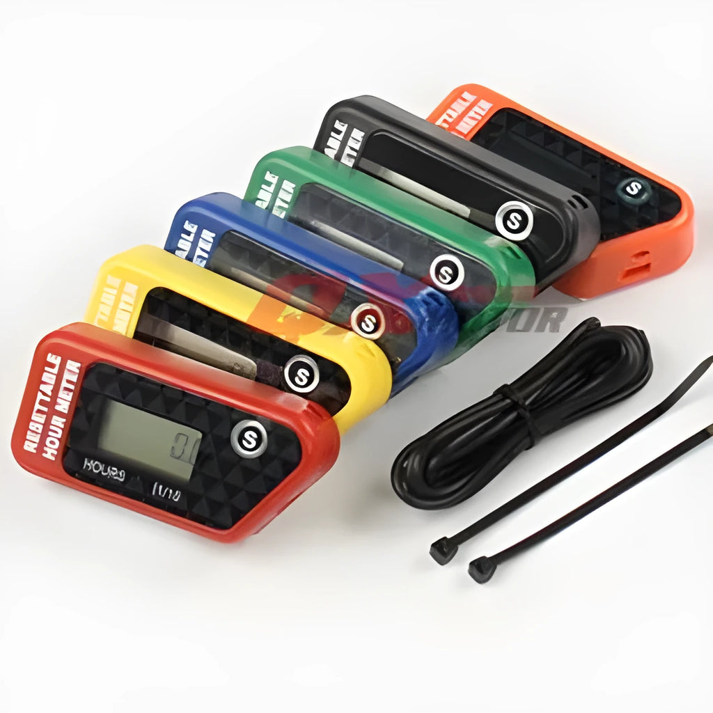 Black YSDS waterproof LCD single-interval maintenance reminder timer for engines.