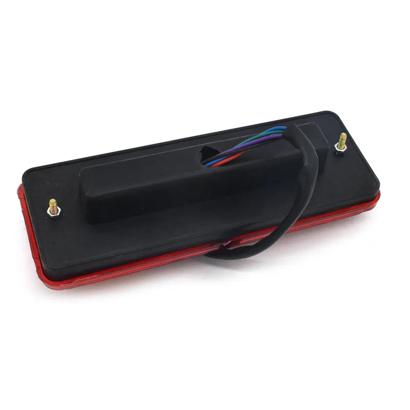 Black semi-closed electric tricycle taillight for 12V and 48-60V systems with 200x70mm dimensions