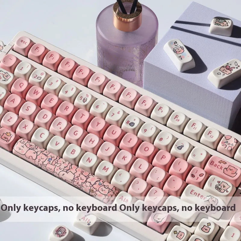 Pink pig key cap with fragrant element and detailed sublimation printing on all five sides for mechanical keyboards