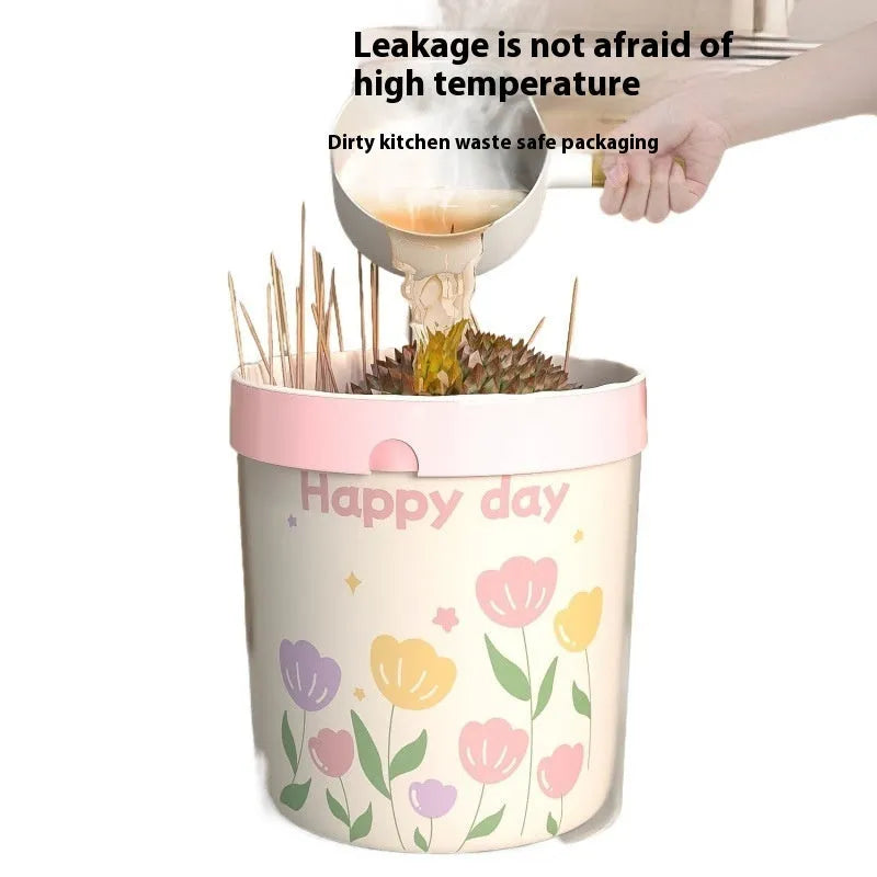 Pink degradable drawstring garbage bag with argy wormwood mosquito repellent, size 44cm by 48cm.