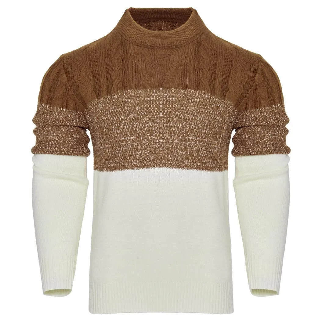 Men's cotton-blend knitted pullover sweater available in multiple sizes and styles