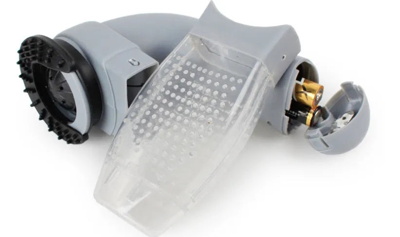 Grey portable electric pet hair vacuum cleaner with soft rubber brush head for dogs and cats