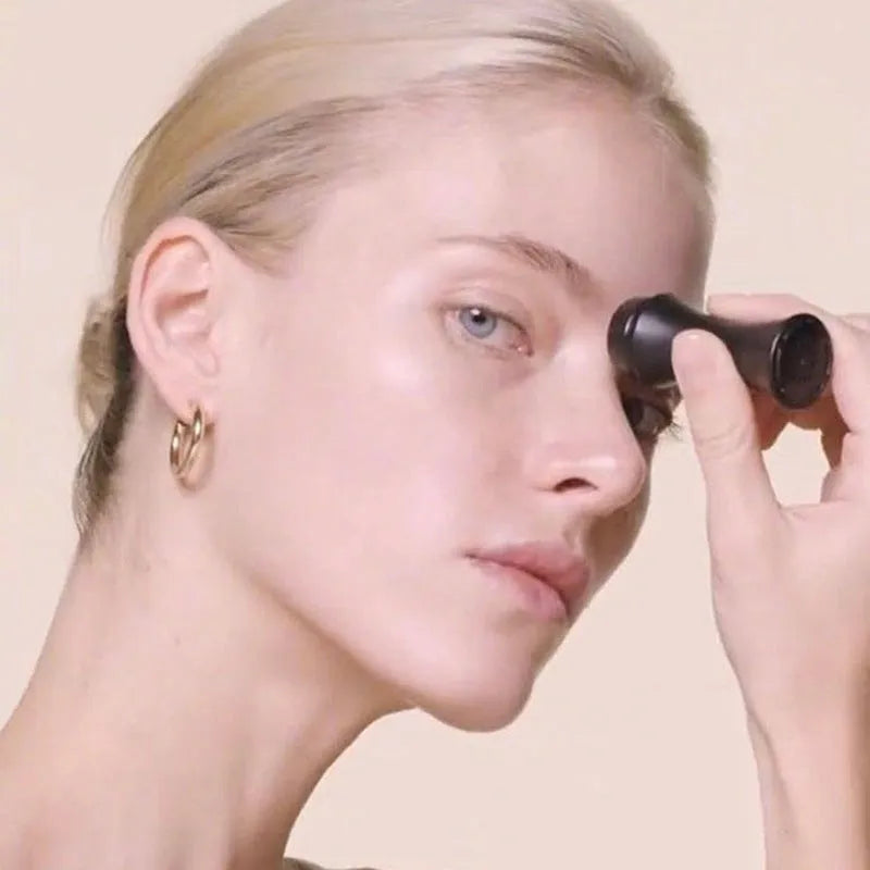 Volcanic stone oil absorbing roller in black, green, pink, or white for facial skincare