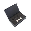 Black Bluetooth 5.0 tyre pressure monitor sensors with wrench and anti-theft screws
