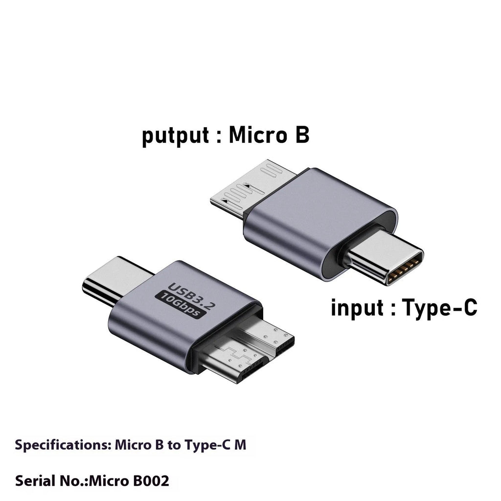 Micro B adapter converter showing Type-C and USB to Micro B connection options for charging and data transfer