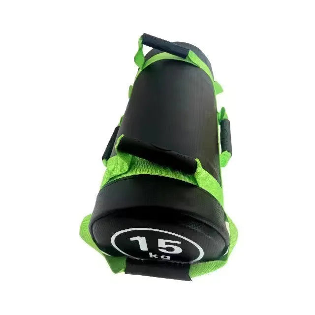 PVC fitness sandbag training bag in flat white leather colour for weight lifting and gym conditioning
