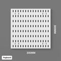 White plastic punch-free wire-wrap board organising cables on wall with modular panel design