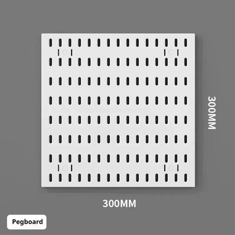 White plastic punch-free wire-wrap board organising cables on wall with modular panel design