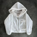 Black or white casual baggy coat with long sleeves and loose cardigan fit
