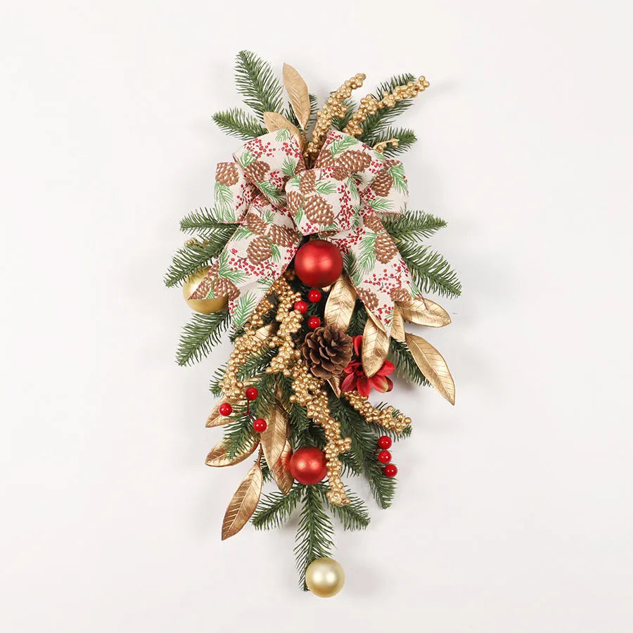 American country style plastic Christmas garland decorations in multiple styles with optional LED lighting
