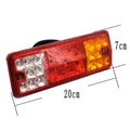 Black semi-closed electric tricycle taillight for 12V and 48-60V systems with 200x70mm dimensions