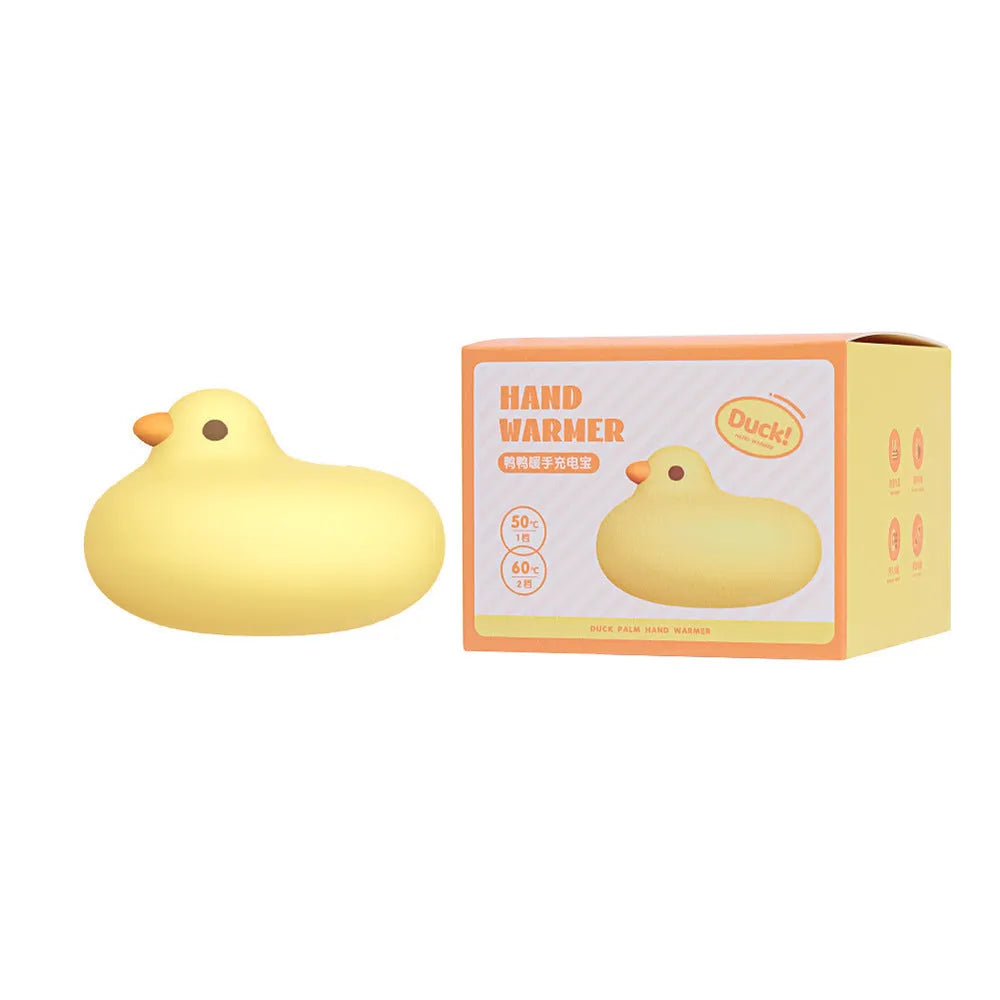 Mini portable cartoon duck charging hand warmer power bank in pink, 1200mAh, 75x75x50mm