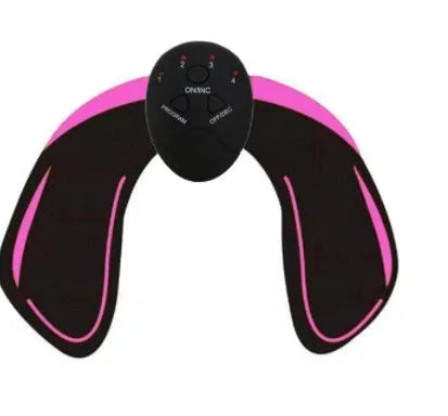 EMS hip muscle training stimulator with remote control and two gel pads in orange