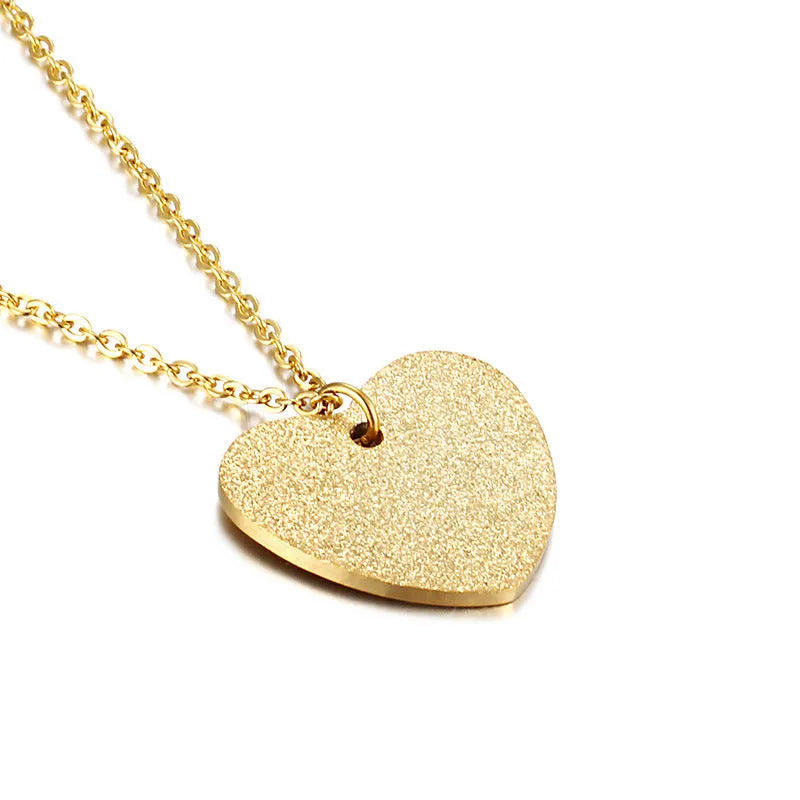 Geometric heart-shaped titanium steel pendant necklace in colour KN25736-Z