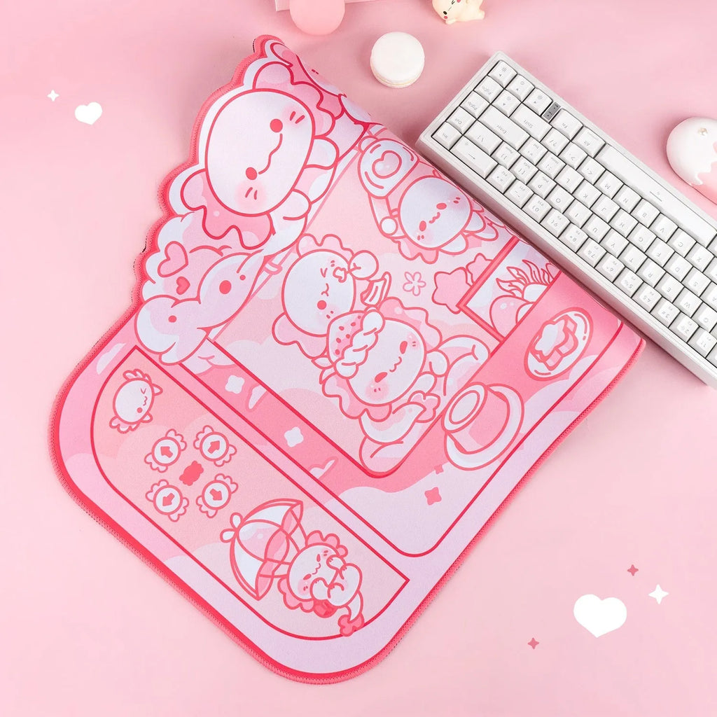 Hexagonal dragon crane machine mouse pad with cartoon anime design measuring 75×40cm