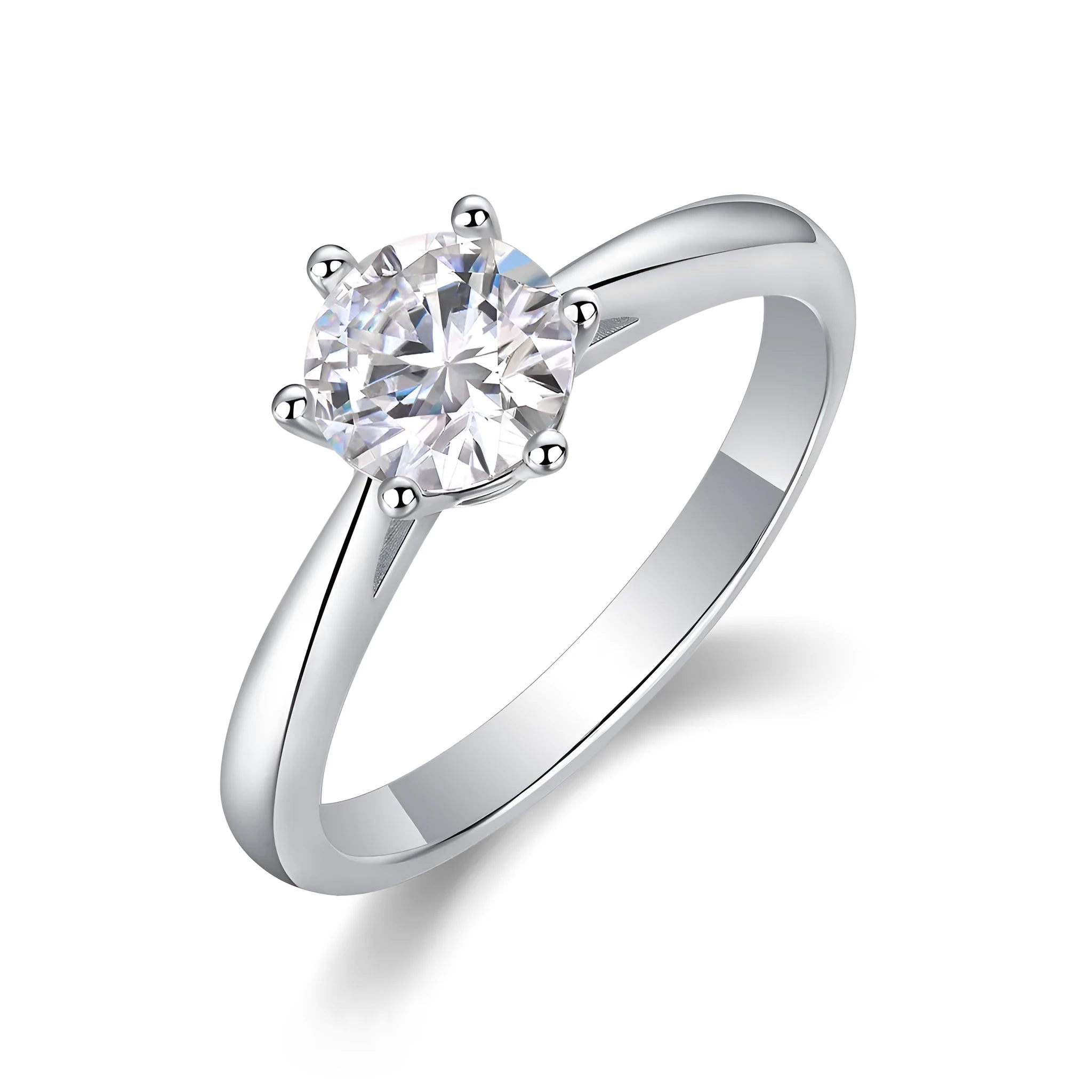 Moissanite wedding ring set with 1 carat S925 silver platinum plating diamond testable in a gift box