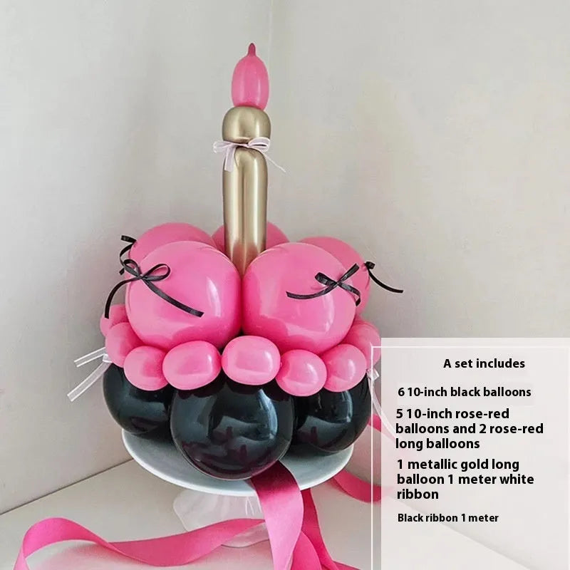 Finished round balloon bouquet DIY set for cake decorations in a choice of ten styles.