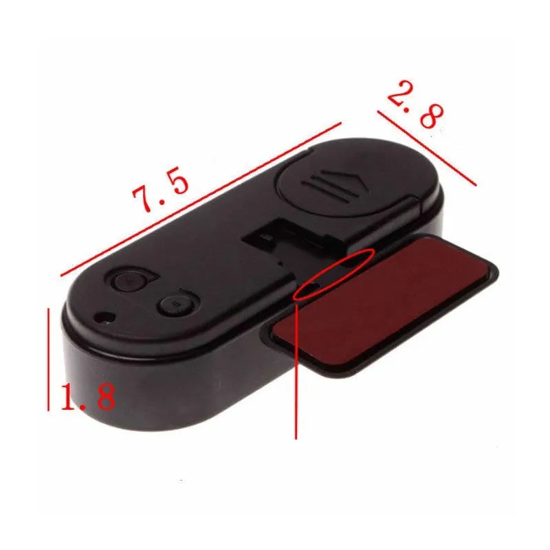 Black car dashboard electronic clock and thermometer with LED display on adjustable bracket