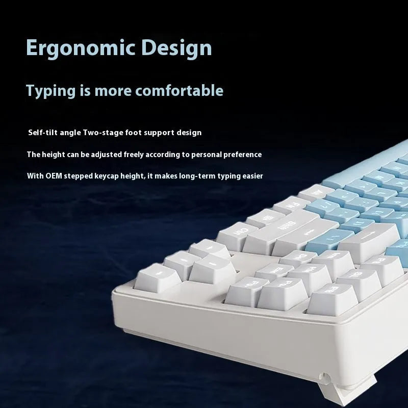 Wireless Bluetooth mechanical keyboard in various colours with 87-key and 108-key layout options