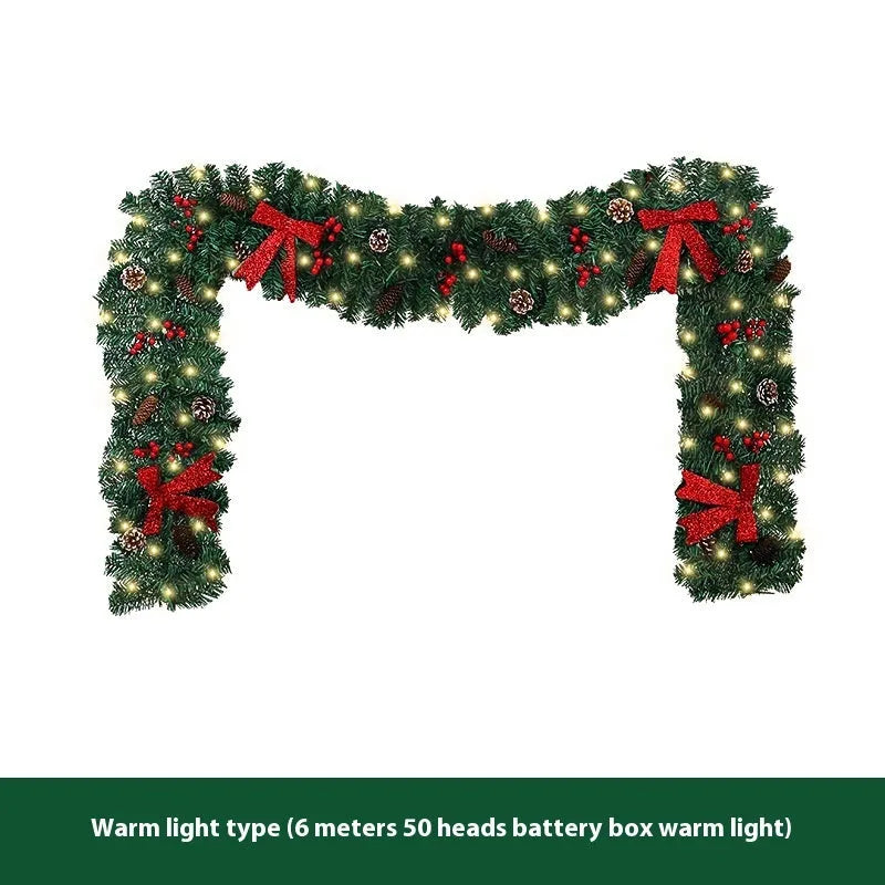 Rattan pine cone bow Christmas decoration with European style design and optional lighting effects