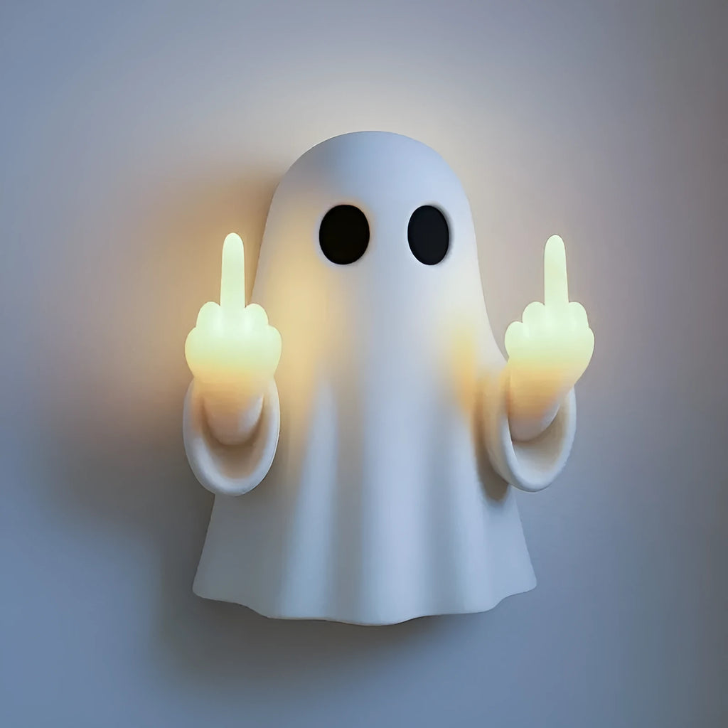 White ghost statue night lamp with modern design for Halloween decor