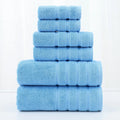Cotton towel set six-piece in twill black and other colours with combed cotton material