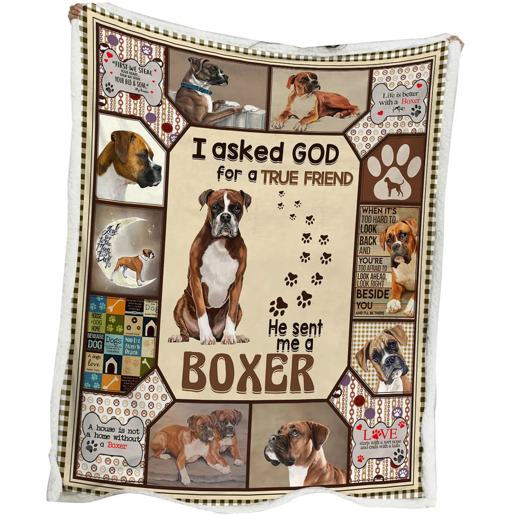 Brown sherpa fleece blanket for dogs, 60x80 inch size, hemmed edges, soft texture