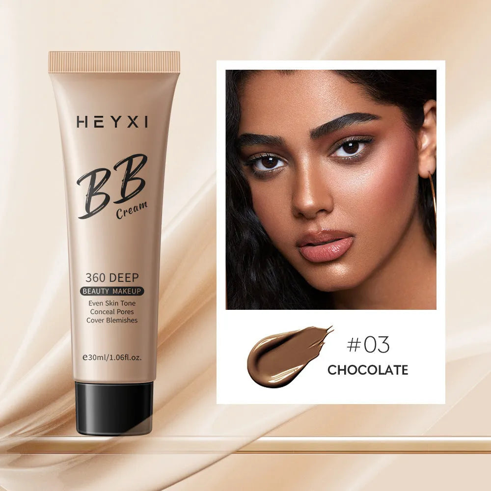 Waterproof sweat-proof BB cream cosmetic in four colour shades 01, 02, 03, 04