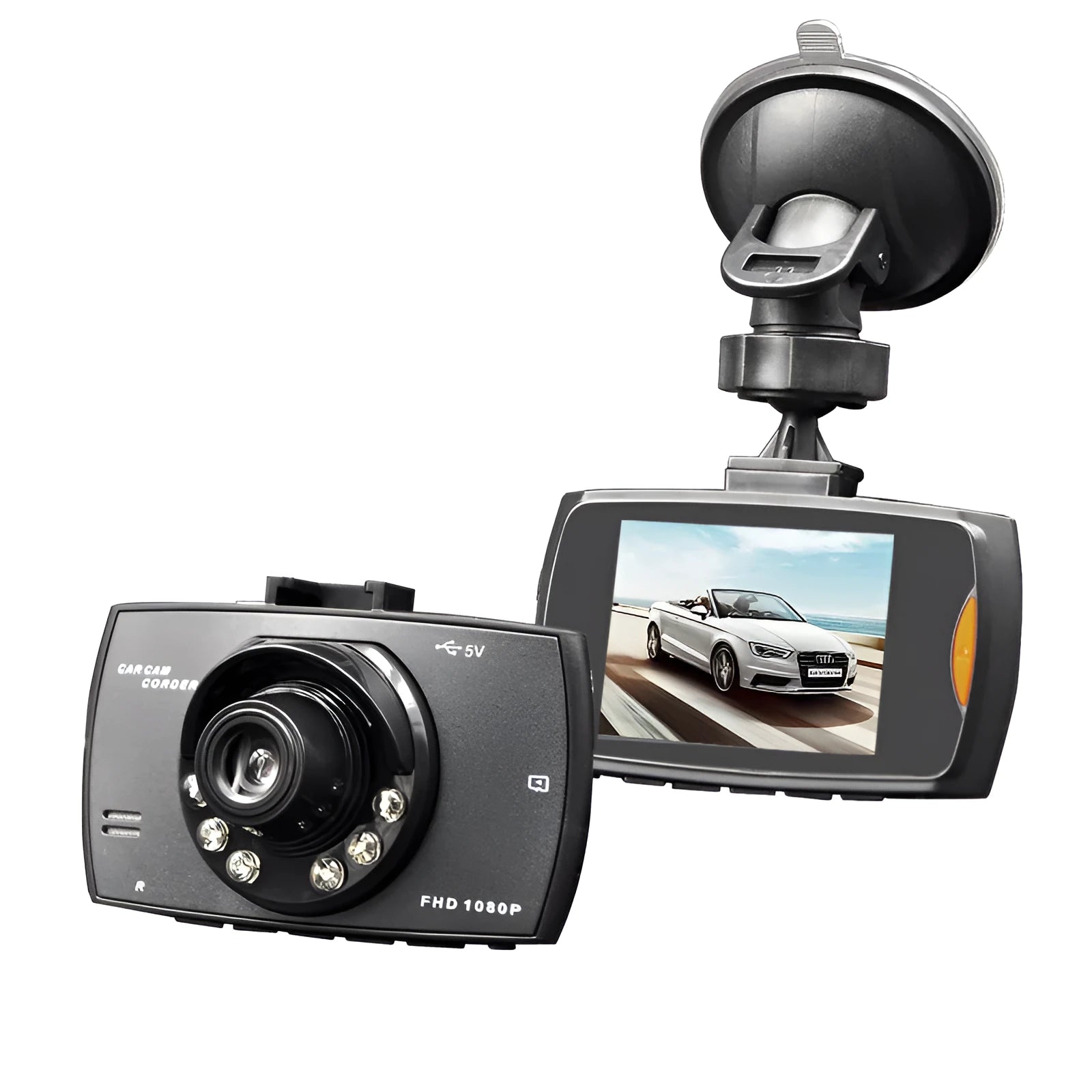 G30 HD car DVR dual camera system with front and rear recording and display screen