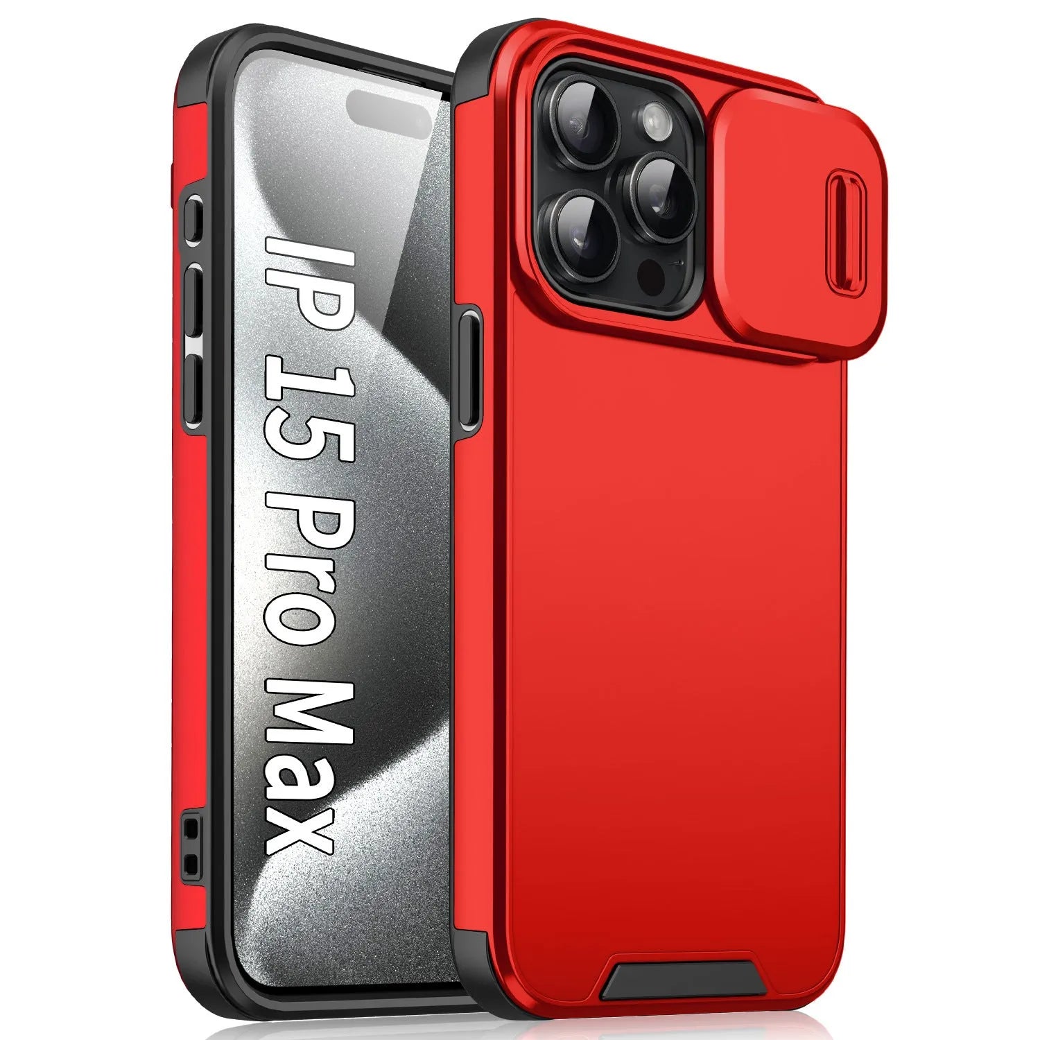 Frosted TPU PC sliding window phone case in black, compatible with iPhone 14 Pro Max
