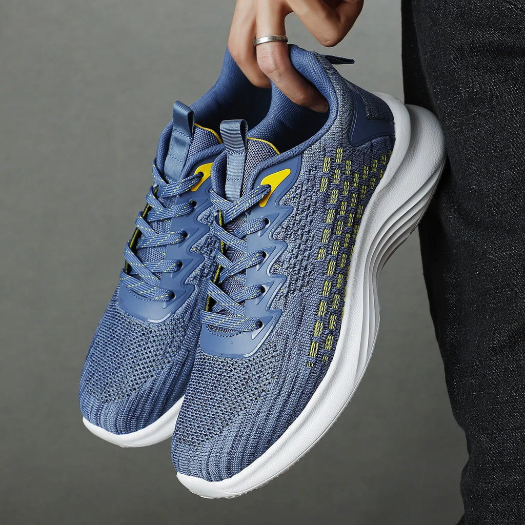 Women's lavender purple Flyknit running shoes with mesh upper and EVA sole for athletic use