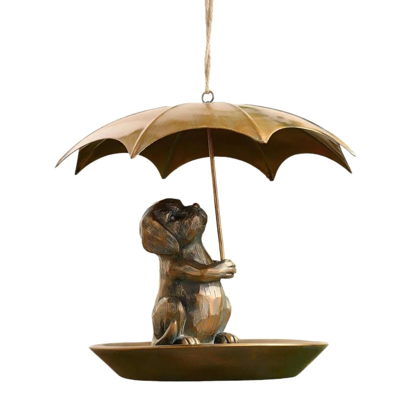 Portable umbrella shaped bird feeder casting construction 10x10x9cm American country style cat dog colours