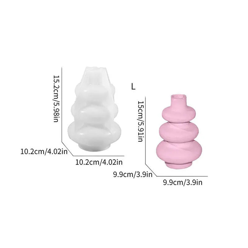 Silicone three-layer circular vase ornament cake mould for baking decorations