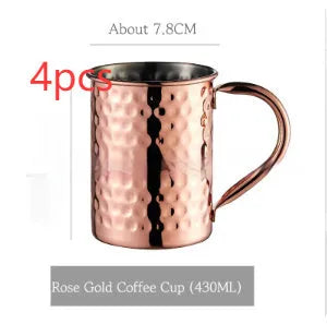 Copper plated stainless steel Moscow mule cup in a choice of hammered or smooth finish and multiple colours.
