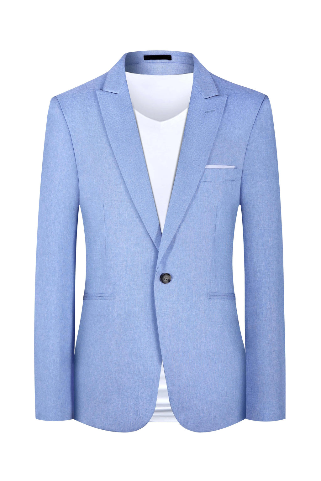 Men's western style casual suit two-piece set in pink or light blue with Asian sizing