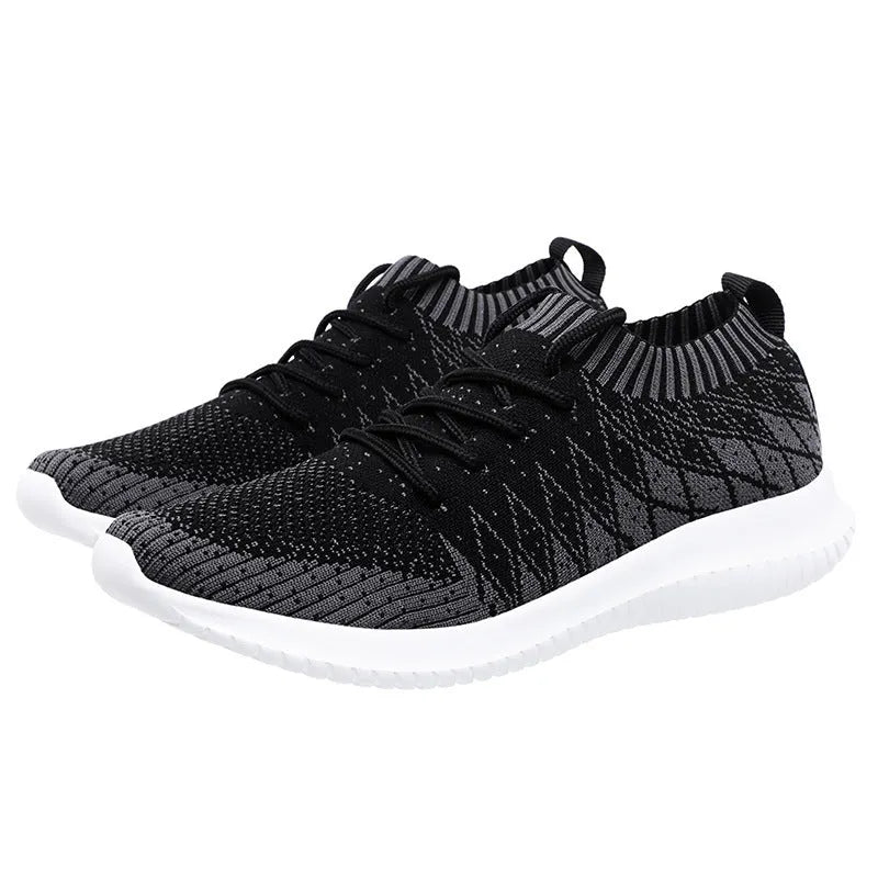Flying Woven men's camouflage low-top Flyknit running sneakers with EVA sole, dark gray