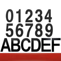 Black stainless steel adhesive house number sign measuring 7.5cm with waterproof construction