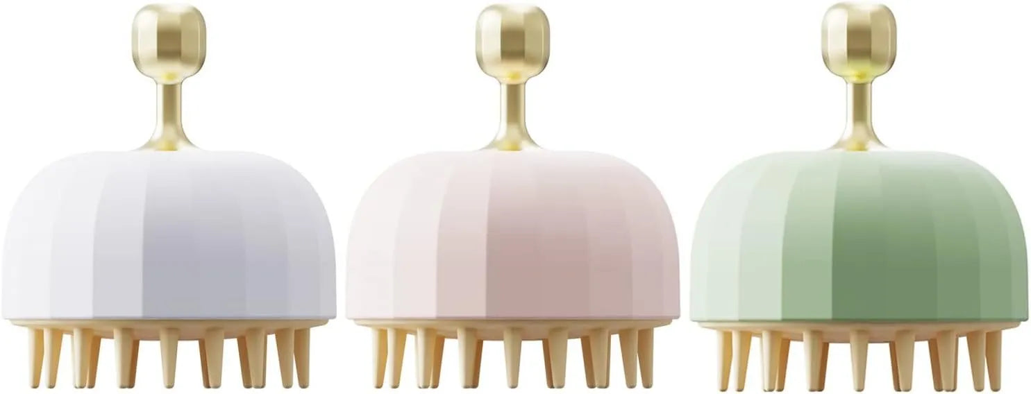 Green pink white pet shampoo massage brush with drain holes for dog and cat bath grooming