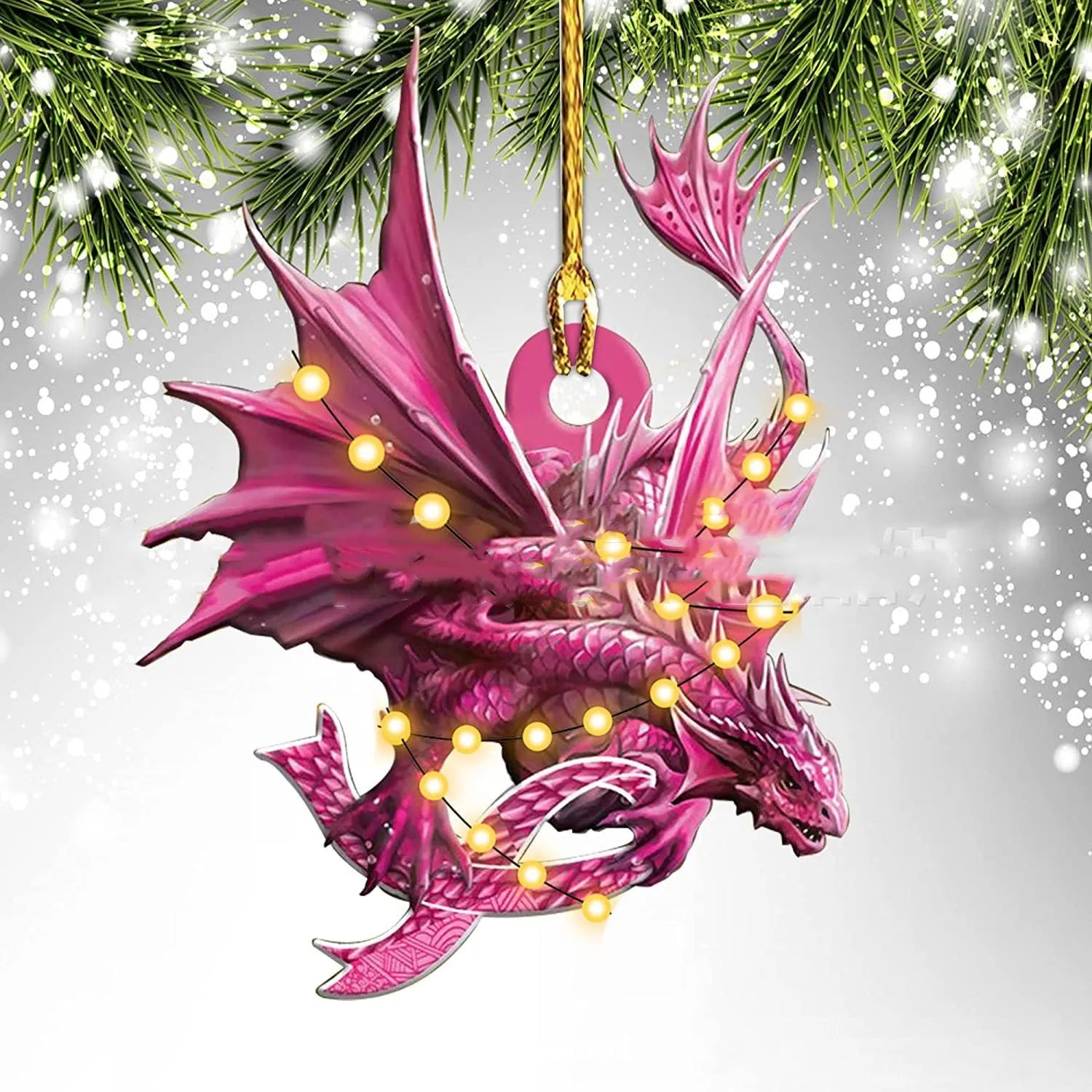 Dinosaur dragon egg Christmas pendant in acrylic, 8cm, one of 18 colour styles