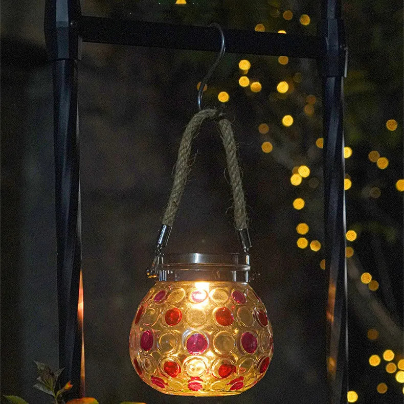 Solar decorative wave point outdoor waterproof small night light, ABS+glass, IP65, 13cm high, blue light