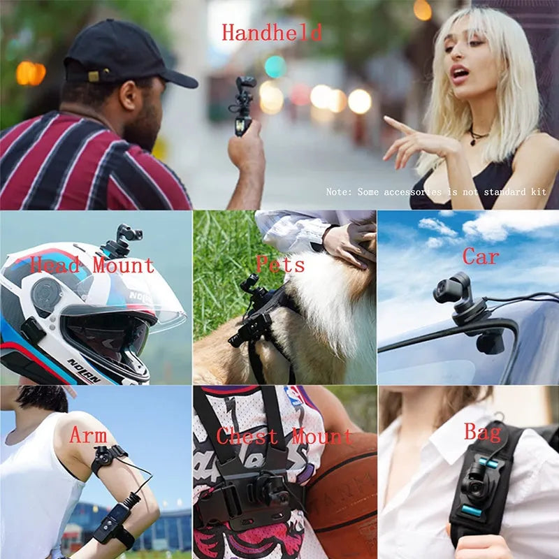 Feiyu Pocket2S pocket gimbal camera with magnetic suction base in black, 4K HD, aviation aluminium alloy